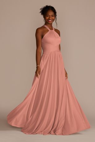 coral and navy bridesmaid dresses