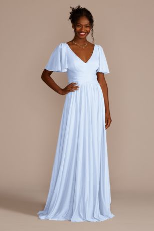 david's bridal baby blue dress