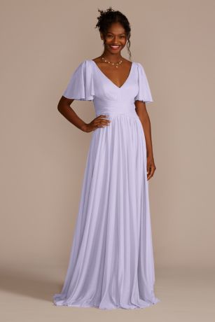 lilac long dress with sleeves