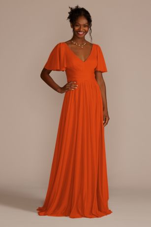 black and orange bridesmaid dresses