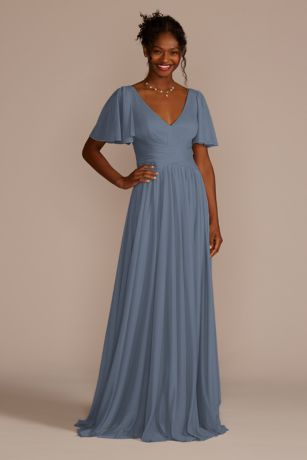 slate blue bridesmaid dresses david's bridal