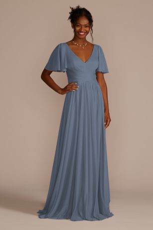steel blue dresses david's bridal