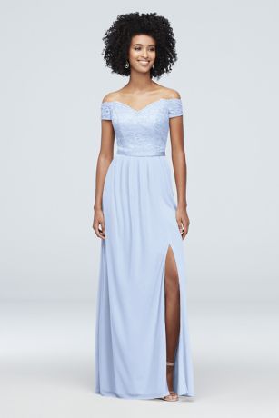 david's bridal blue dress