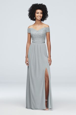 silver maid of honor dresses