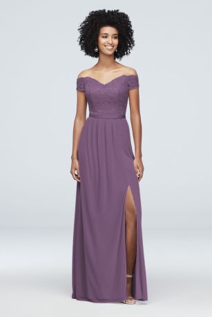 david's bridal lilac dress