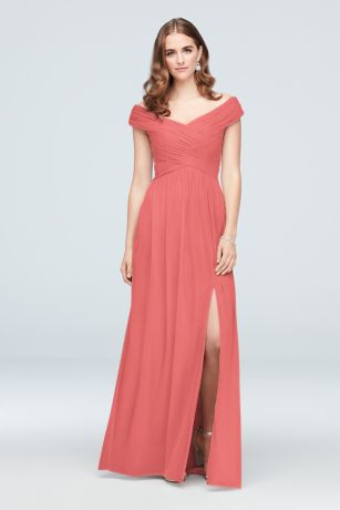 living coral bridesmaid dresses