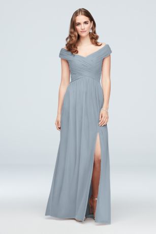 david's bridal sky blue dress