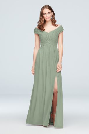 david's bridal sage green bridesmaid dress