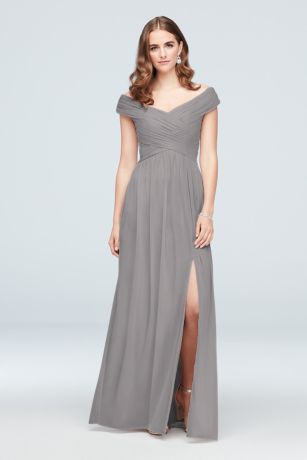 david's bridal gray dress