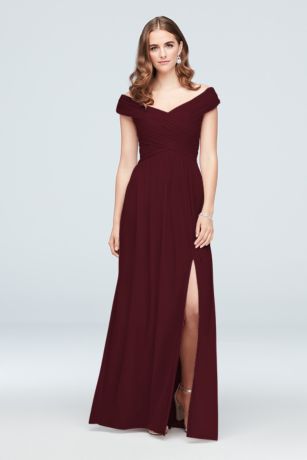 david bridal burgundy dress