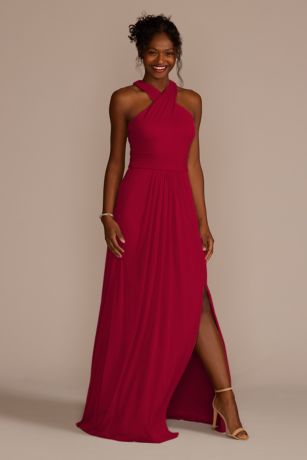 david's bridal velvet bridesmaid dress