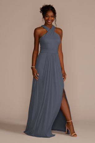 david's bridal pewter bridesmaid dresses