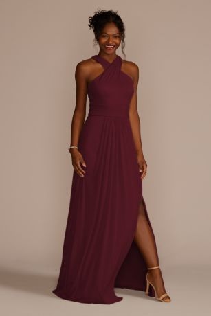 david's bridal burgundy bridesmaid