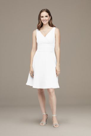 david's bridal white short dresses