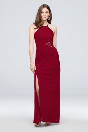 david's bridal mesh bridesmaid dress