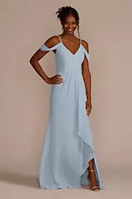 Celebrate DB Studio Cascading Off-the-Shoulder Bridesmaid Dress