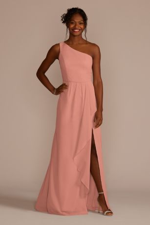 Picture of Chiffon One-Shoulder Dress with Cascade
