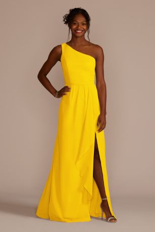 Picture of Chiffon One-Shoulder Dress with Cascade
