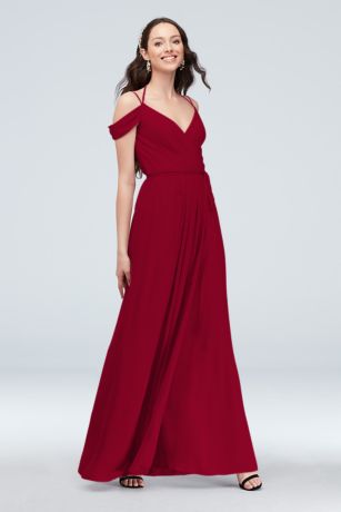 david's bridal off the shoulder bridesmaid dress