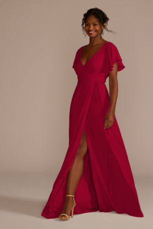 david's bridal wrap bridesmaid dress