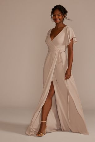 david's bridal biscotti bridesmaid dress