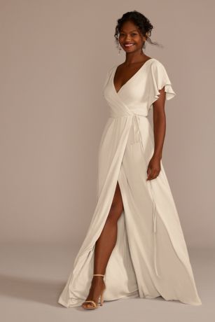 david's bridal champagne bridesmaid dress