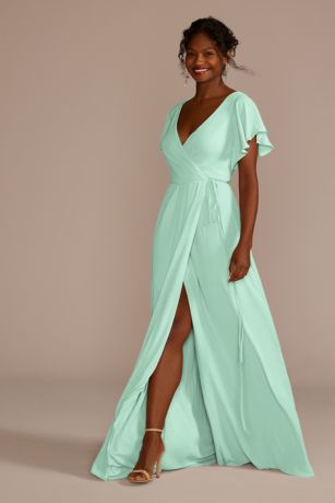 david's bridal mint bridesmaid dress