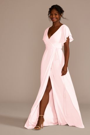 david's bridal petal pink bridesmaid dress