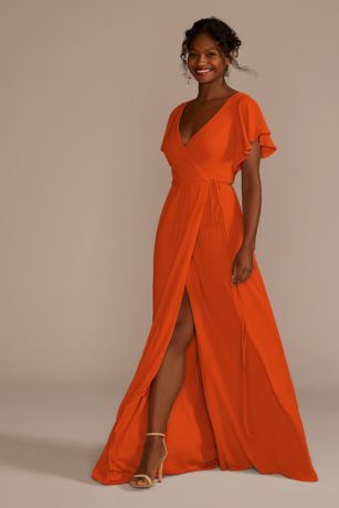 orange wedding dress bride