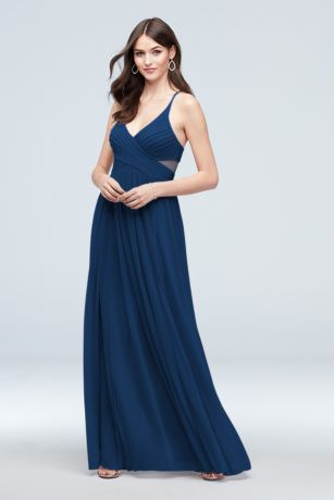 Picture of Mesh Illusion Cutout Full Skirt Bridesmaid Dress