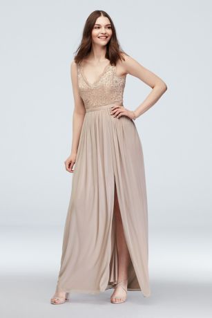 david's bridal gold bridesmaid dresses