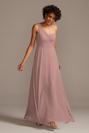 Picture of Celebrate DB Studio Full Skirt Dress With One Shoulder in Quartz Size: 28 David's Bridal