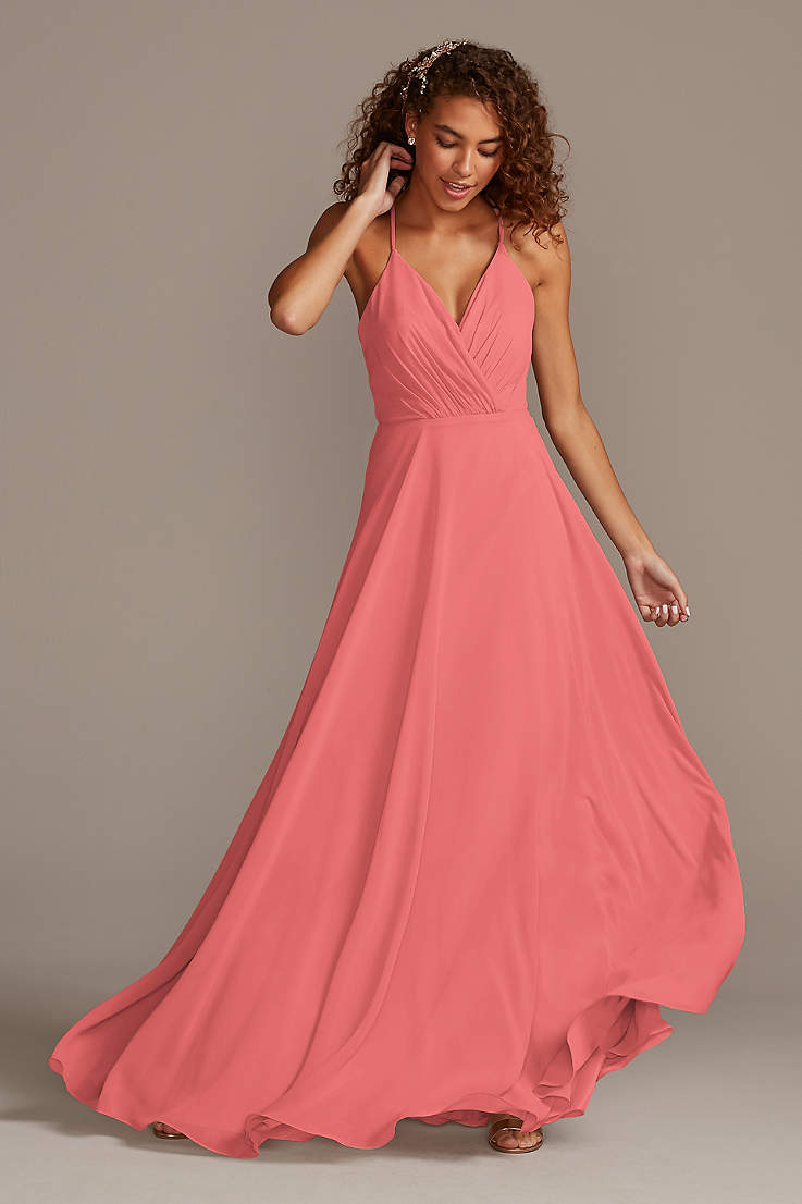Long Coral Bridesmaid Dresses ☀ Gowns ...