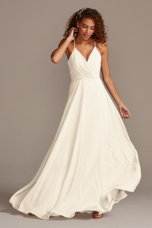 Princess Double Strap Chiffon Bridesmaid Dress Ivory