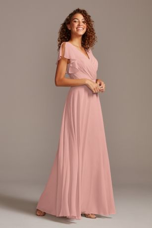 blush maxi bridesmaid dress