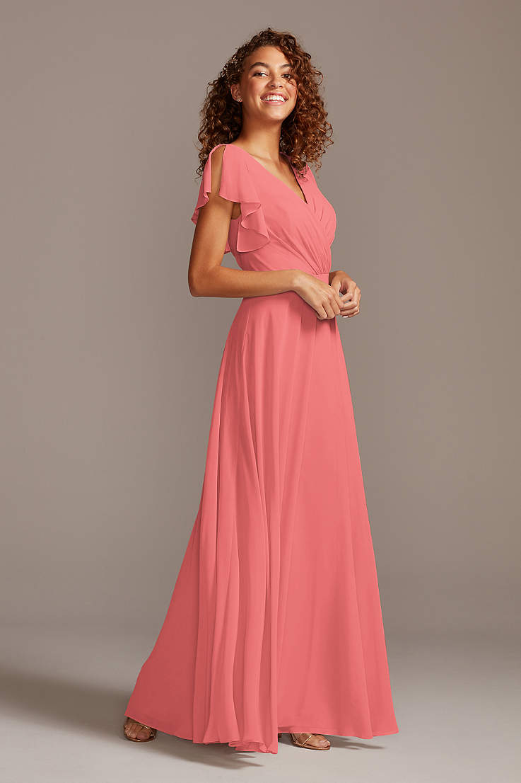  Pink Bridesmaid Dresses with Sleeves