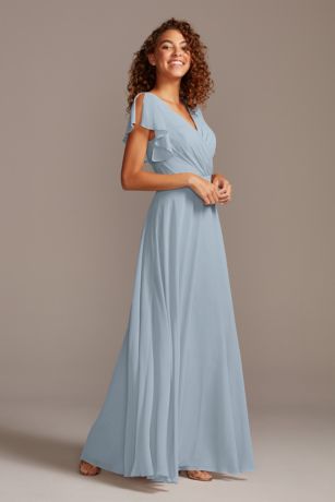 blue maxi bridesmaid dress