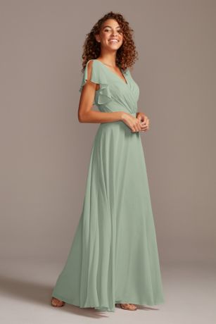 david's bridal sage green dress