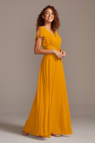 yellow and red bridesmaid dresses