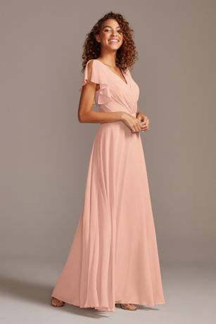 Picture of Bridesmaid Dress with Flutter Sleeve Full Skirt