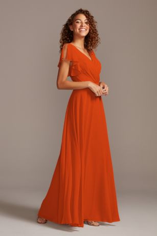 bright orange wedding dress