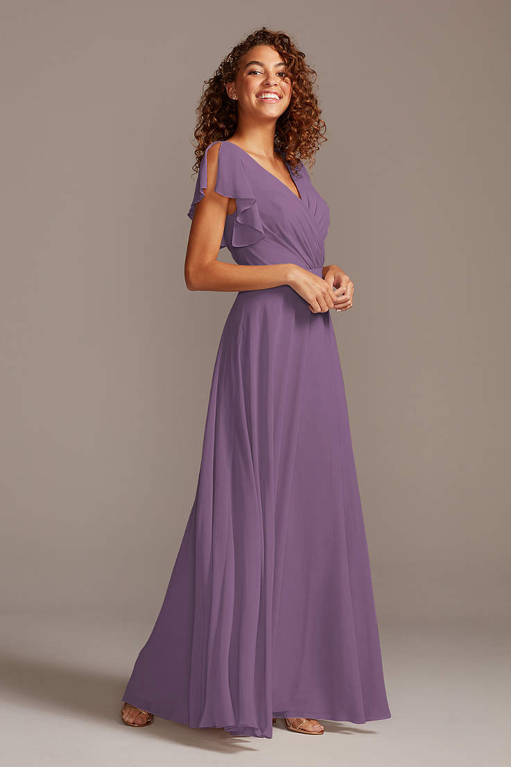 Lilac Bridesmaid Dresses with Sleeves
