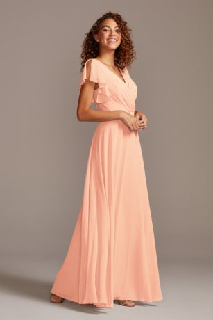Bridesmaid Dress with Flutter Sleeve ...