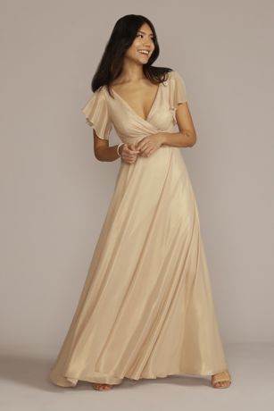 Picture of Bridesmaid Dress with Flutter Sleeve Full Skirt