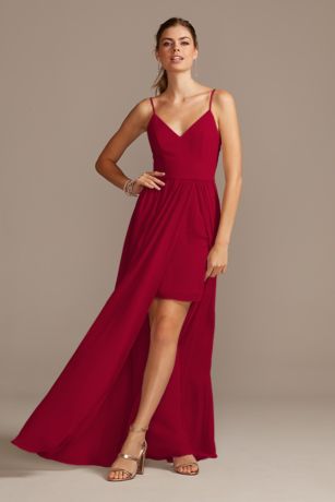 david's bridal red bridesmaid dresses