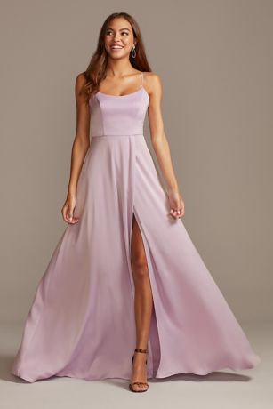 structured mikado strapless long bridesmaid dress