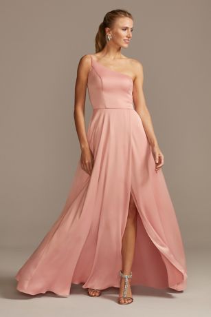 david's bridal ballet pink bridesmaid dress