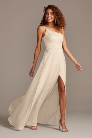 Structured David's Bridal Long Bridesmaid Dress