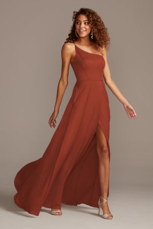 Picture of Crepe-Back Satin One-Shoulder Dress