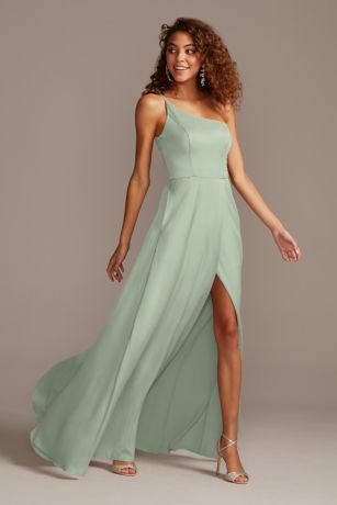 david's bridal sage green bridesmaid dress